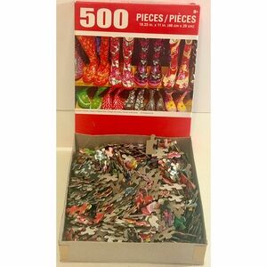 Cra-Z-Art 500 Piece Puzzle Colorful Rain Boots Market Jigsaw Puzzle Complete